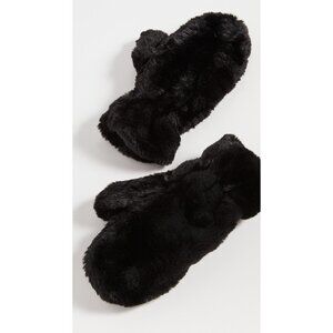 Apparis Coco Faux Fur Mittens in Noir One Size New Womens Gloves
